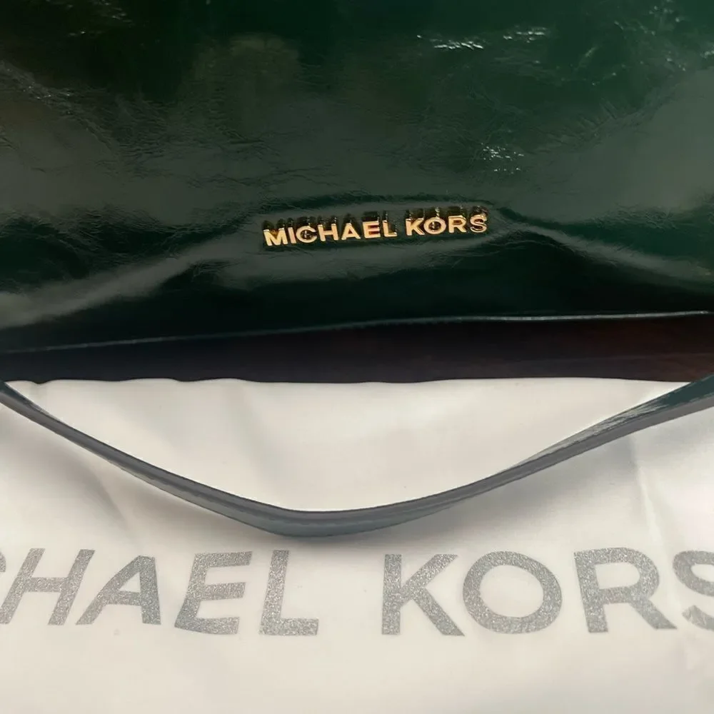 Michael Kors Green Handbag with gold hardware